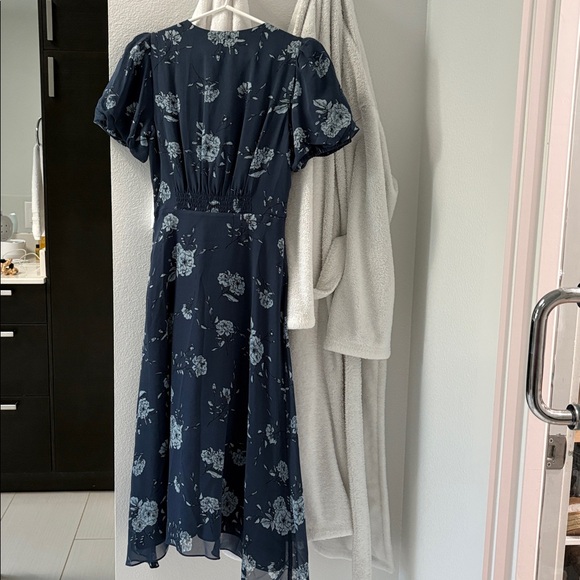 Club Monaco Navy Floral Midi Dress - Picture 2 of 7
